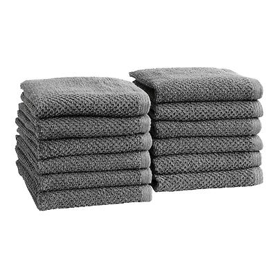 Linery & Co. Cotton Textured 12-Piece Washcloth Set