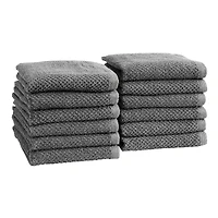 Linery & Co. Cotton Textured 12-Piece Washcloth Set