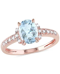 Morganite (1-1/7 ct. t.w.) and Diamond (1/20 Ring 18k Rose Gold Over Sterling Silver (Also available Aquamarine)
