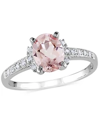 Morganite (1-1/7 ct. t.w.) and Diamond (1/20 Ring 18k Rose Gold Over Sterling Silver (Also available Aquamarine)