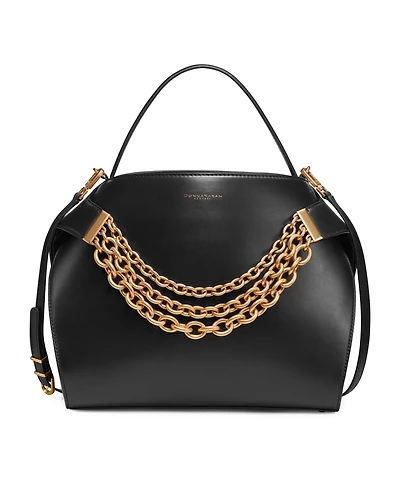 Donna Karan New York Plandome Chain Top Handle Leather Satchel