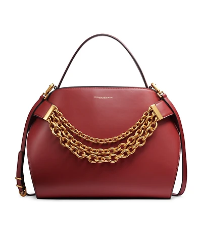 Donna Karan New York Plandome Chain Top Handle Leather Satchel