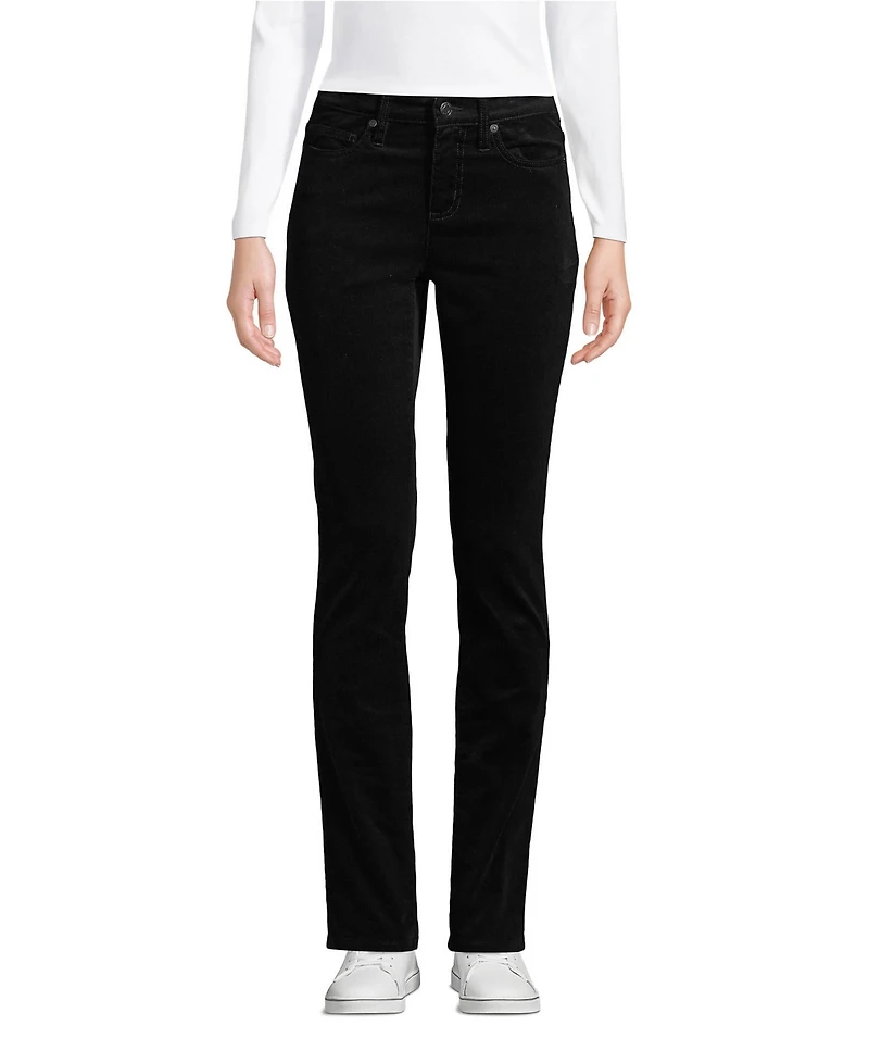 Lands' End Women's Mid Rise Straight Leg Corduroy Pants