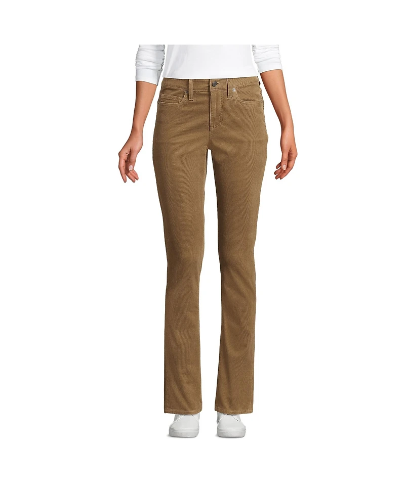 Lands' End Women's Mid Rise Straight Leg Corduroy Pants