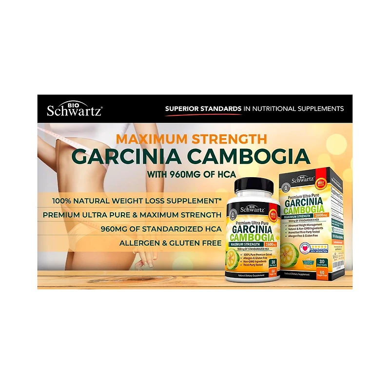Bio Schwartz Garcinia Cambodia 1600mg 60 Capsules