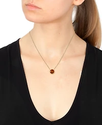 Effy Round Gemstone 18" Pendant Necklace 14K Gold Plated Silver