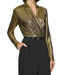 Tommy Hilfiger Women's Shimmer Belted Wide-Leg Jumpsuit