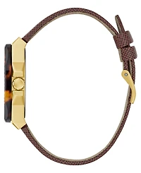 Guess Women's Multi- Function Brown Leather Watch 36mm