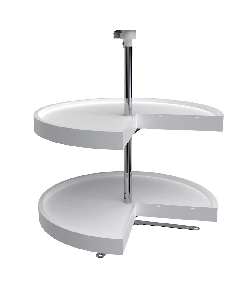 Rev-a-Shelf 24'' Lazy Susan Pie-Cut Polymer 2-Shelf, White, 6942-24-11-52