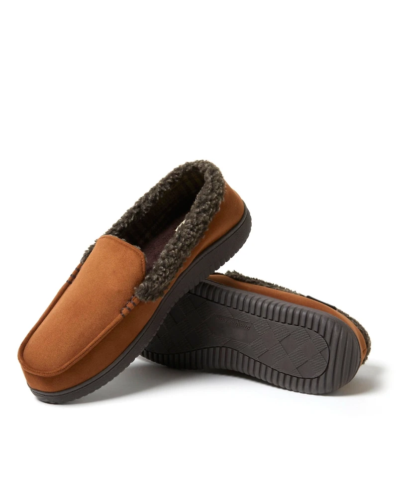 Dearfoams Men's Alexander Microsuede Moccasin House Shoe Slipper