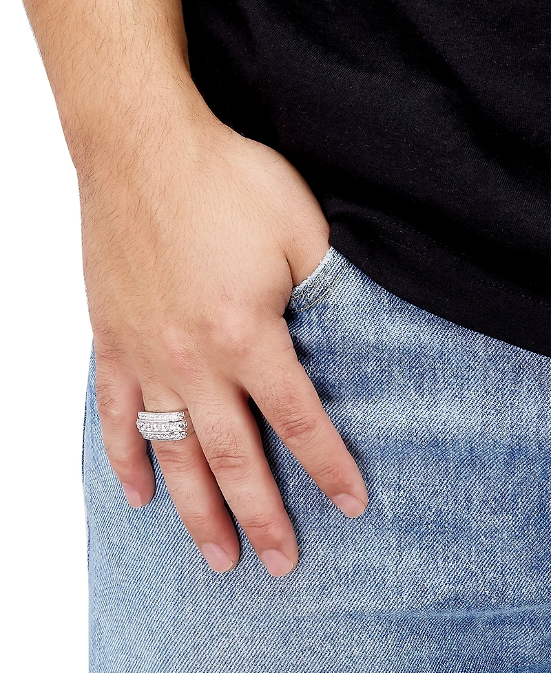 Grown With Love Men's Lab Diamond Triple Row Ring (1-1/2 ct. t.w.) 10k Gold