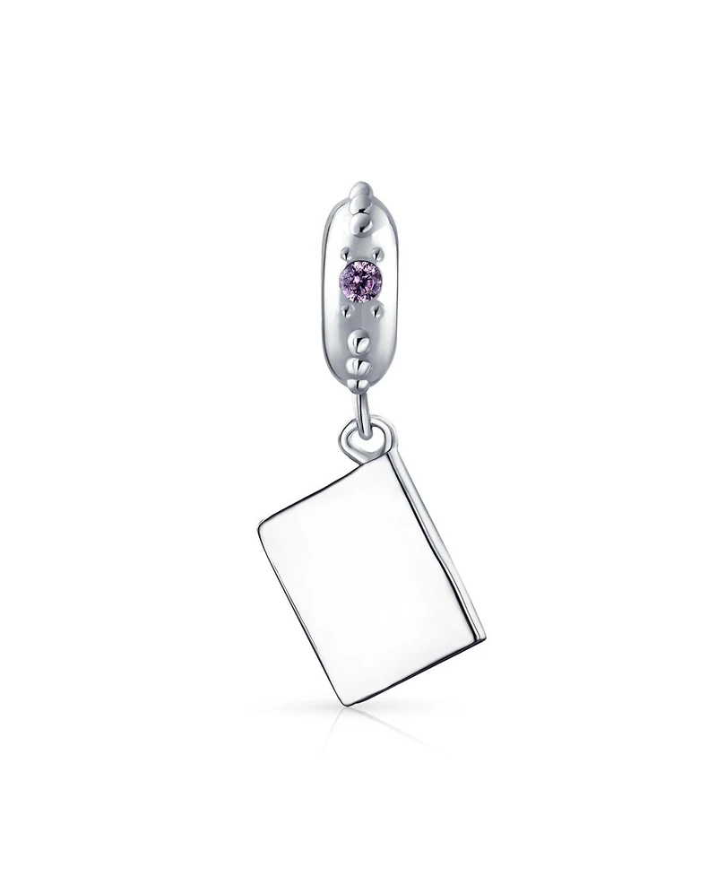Bling Jewelry Oxidized .925 Sterling Silver Traveler Vacation Passport Dangle Charm Bead