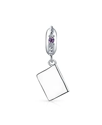 Bling Jewelry Oxidized .925 Sterling Silver Traveler Vacation Passport Dangle Charm Bead