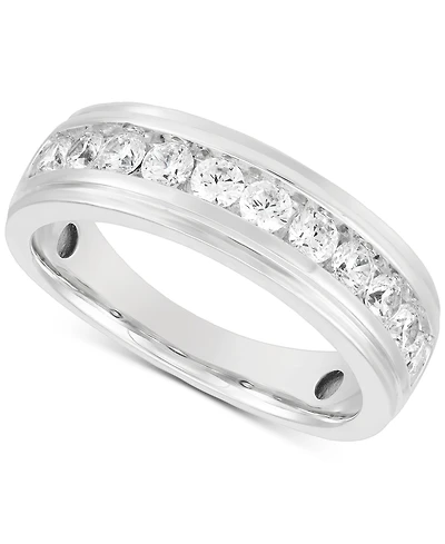 Grown With Love Men's Lab Diamond Channel Band (1 ct. t.w.) Set 10k White Gold