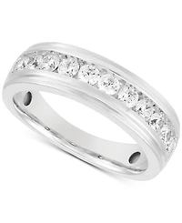 Grown With Love Men's Lab Diamond Channel Band (1 ct. t.w.) Set 10k White Gold