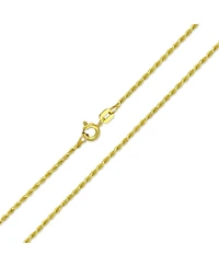 Bling Jewelry 2MM 030 Gauge Strong Gold Plated Sterling Silver Rope Link Chain Necklace 16 20 24 Inch