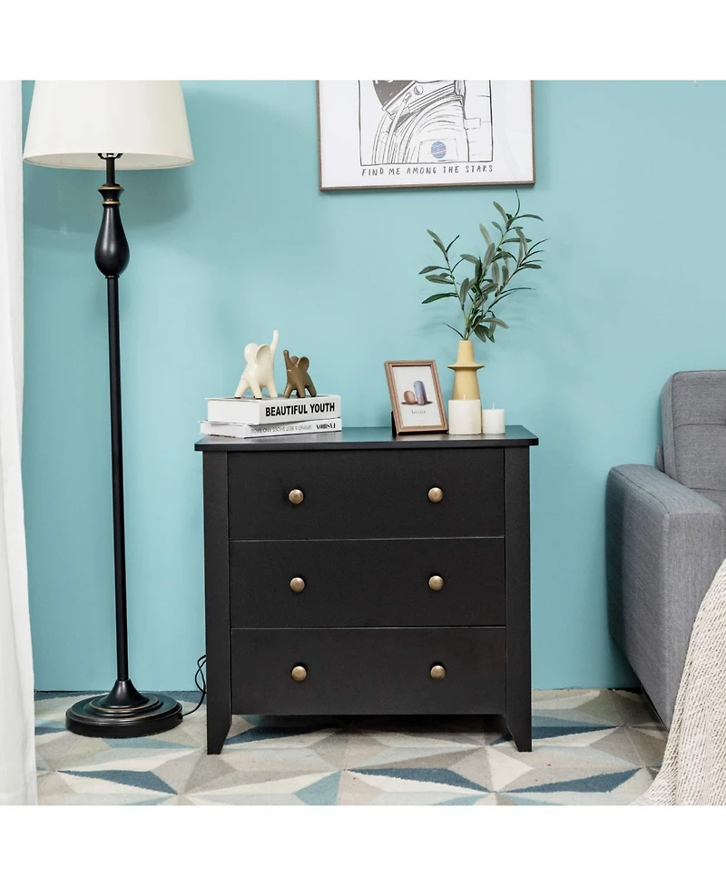 3 Drawer Dresser Chest of Drawers Bedside Table