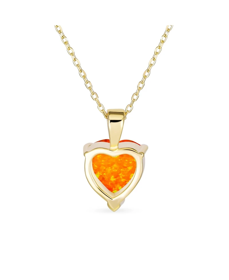 Bling Jewelry Romantic Necklace Opal Heart Pendant Rose Gold Plated Sterling Silver