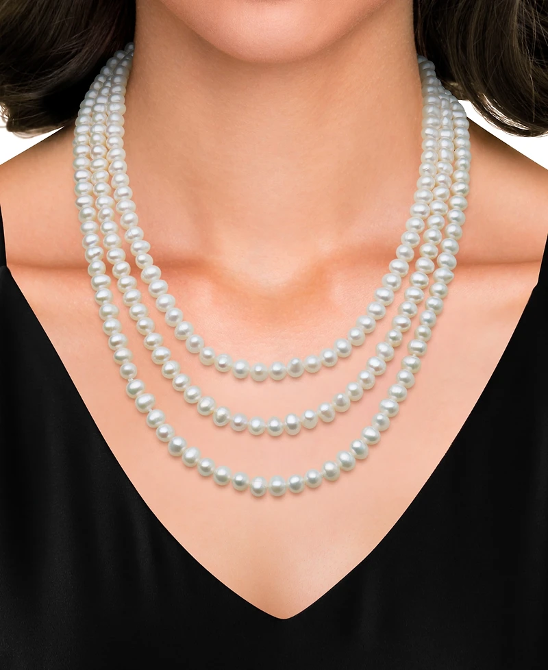 Belle de Mer Cultured Freshwater Pearl (6-7mm) 64" Endless Strand Necklace
