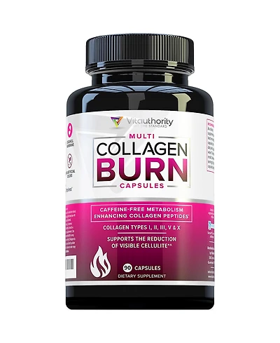 Vitauthority Multi Collagen Burn Capsules, Collagen Burn for Women, Supports Weight Loss, Vitauthority, 90ct