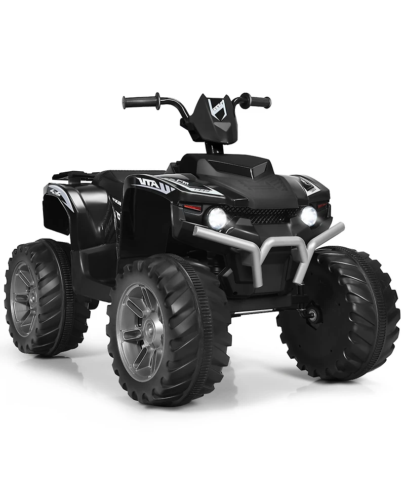 12V Kids 4-Wheeler Atv Quad Ride On Car w/ Led Lights Music Usb
