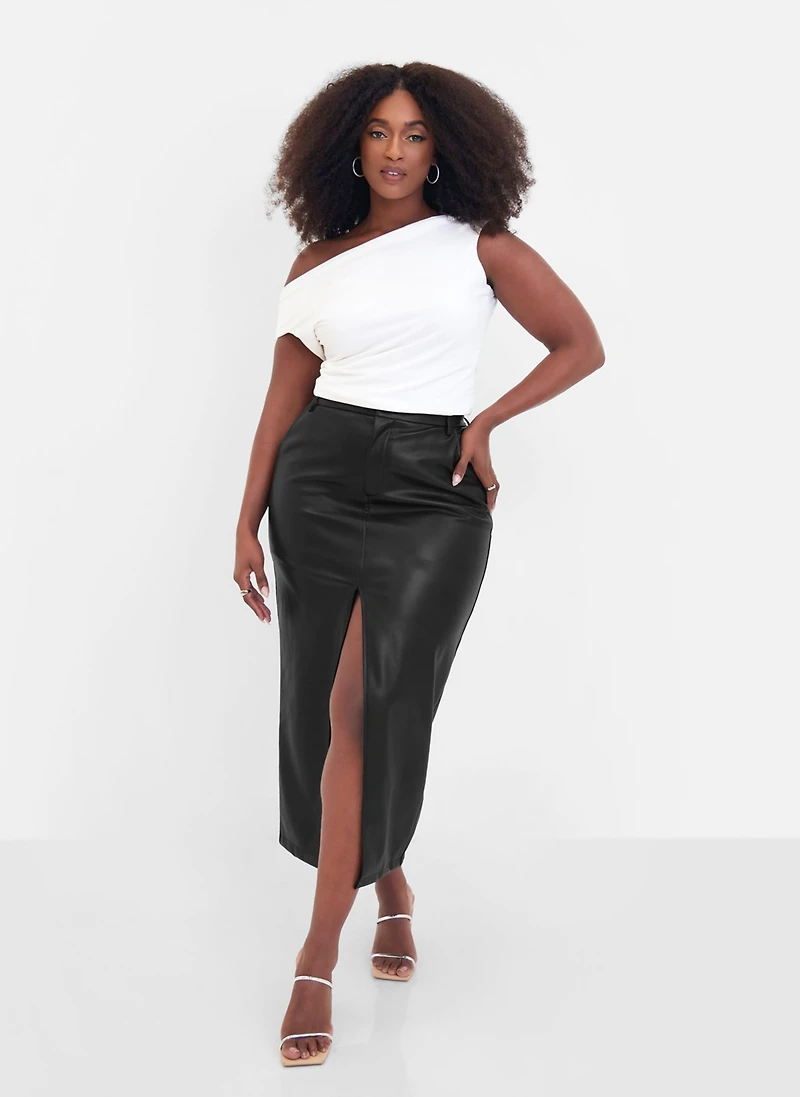 Rebdolls Plus Essential Asymmetrical Short Sleeve Top