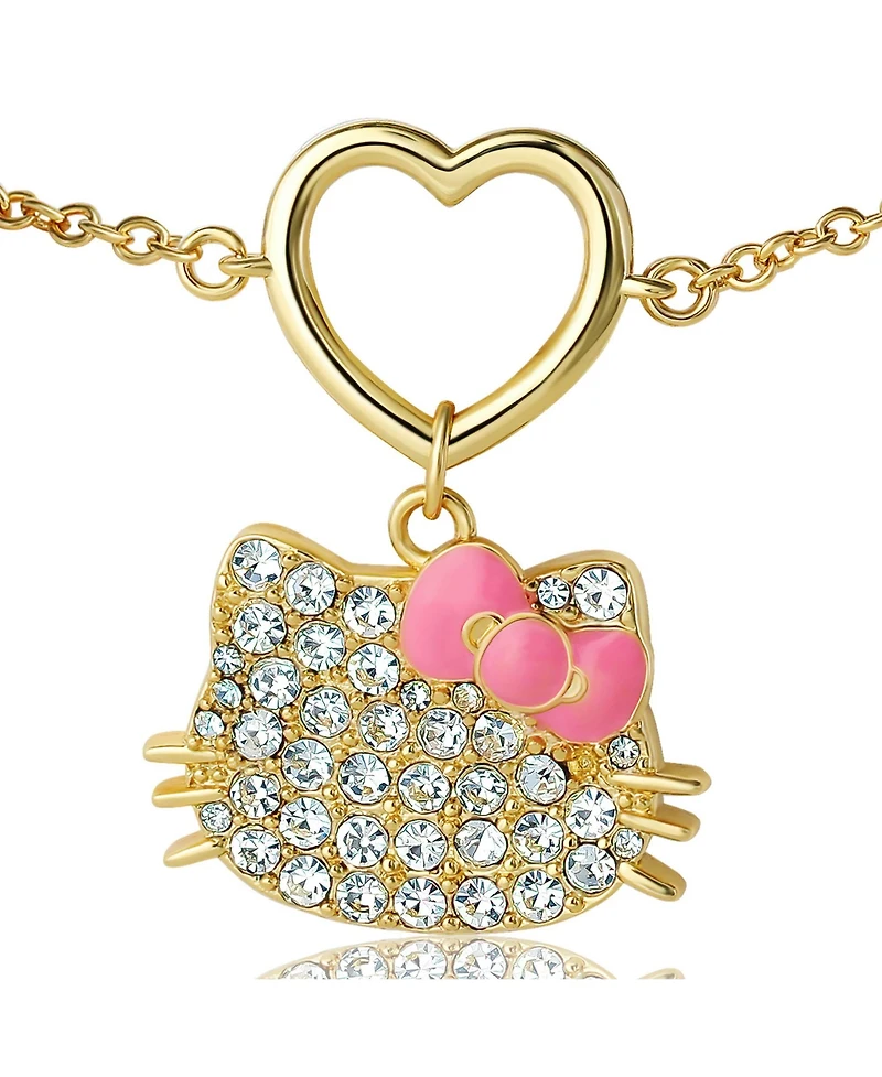 Hello Kitty Sanrio Pave Heart Charm Bracelet – Sparkling Cute Accessory
