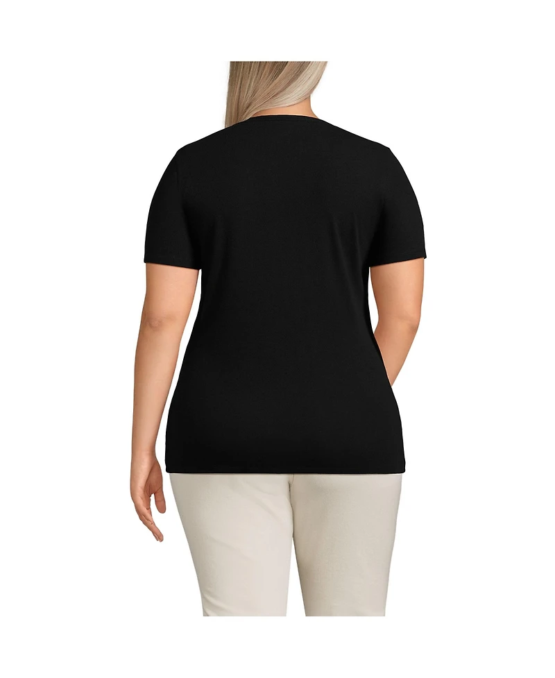Lands' End Plus Micro Rib T-Shirt