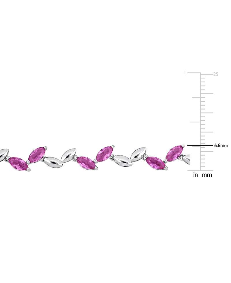Lab-Created Pink Sapphire & Polished Marquise 17" Collar Necklace (20 ct. t.w.)
