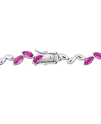 Lab-Created Pink Sapphire & Polished Marquise 17" Collar Necklace (20 ct. t.w.)