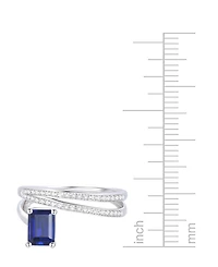 Amethyst (7/8 ct. t.w.) & Lab Grown White Sapphire Accent Coil Ring 14k Gold-Plated Sterling Silver (Also Additional Gemstones)