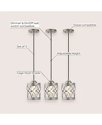 Jonathan Y Marelle 6.5" 1-Light Farmhouse Industrial Iron Filigree Caged Jar Led Pendant
