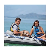 Intex Excursion 5 Person Inflatable Boat, Water Fishing River Raft Set w/Oars
