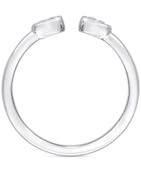 Moissanite Bezel Polished Cuff Ring (3/8 ct. t.w.) Sterling Silver