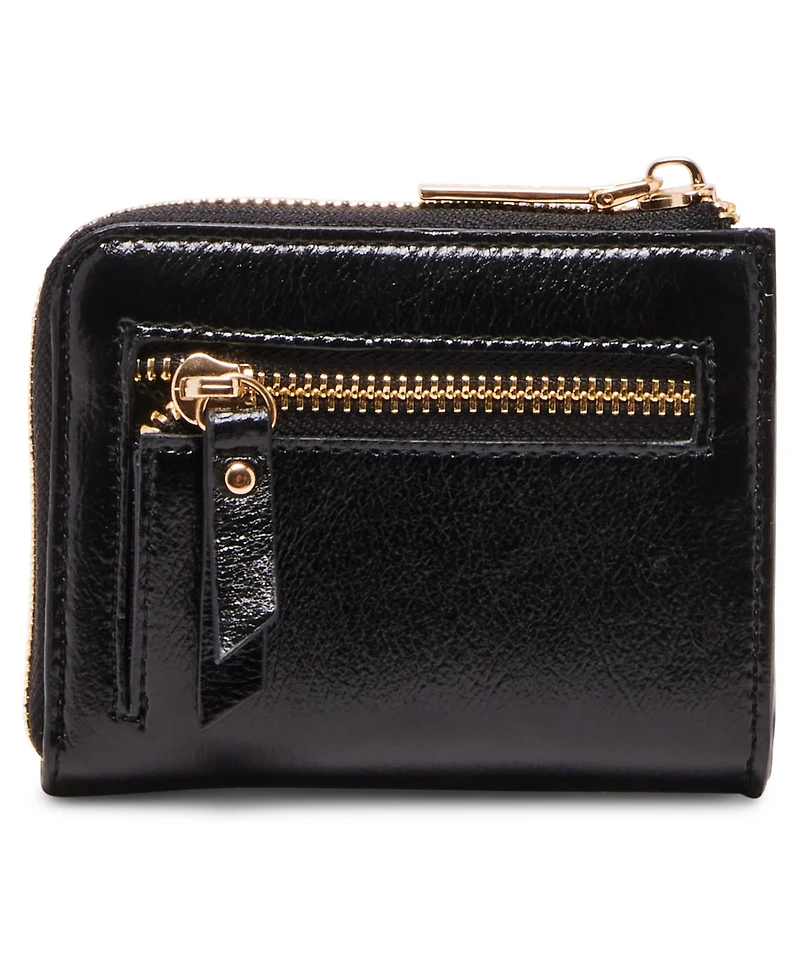 Ak 2 piece envelope flap curved wallet with rhinestones