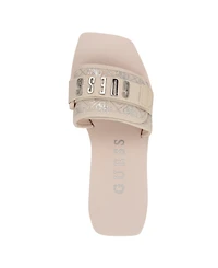 Guess Women's Dellean Quattro Eva Single Band Logo Wedge Sandals