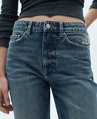 Mango Women's Blanca Straight-Fit Cropped Jeans