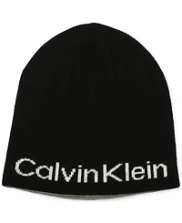 Calvin Klein Men's Large Logo Scarf & Beanie Set
