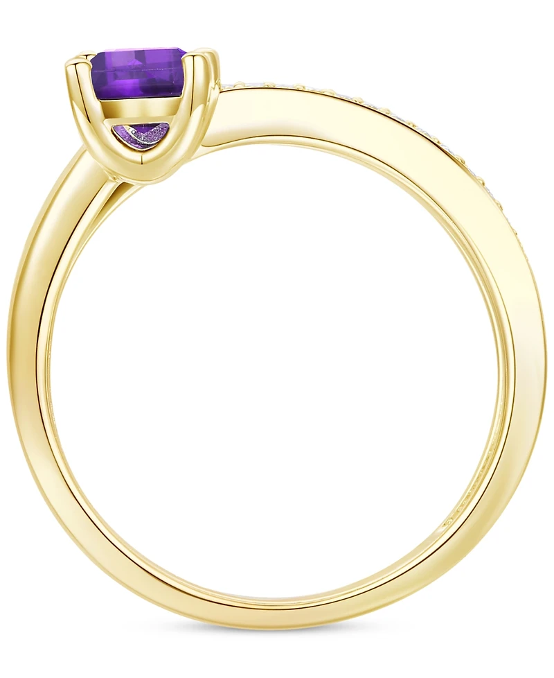 Amethyst (7/8 ct. t.w.) & Lab Grown White Sapphire Accent Coil Ring 14k Gold-Plated Sterling Silver (Also Additional Gemstones)