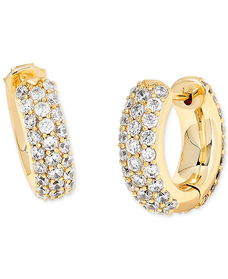 Kendra Scott 14k Gold-Plated Small Pave Huggie Hoop Earrings, 0.62"