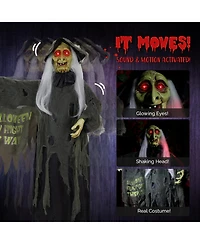 Yescom Animated Halloween Decorations,Scary Witch,6FT Life Size,Motion/Sound Activated Party Outdoor 2024