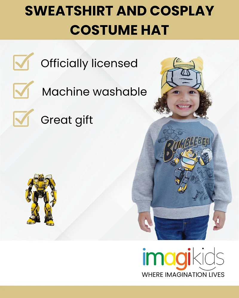 Transformers Toddler Boys Fleece Sweatshirt and Cosplay Costume Hat