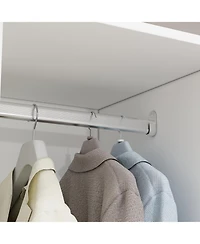 Famapy White 2-Door Armoires with Mirror,2-Drawers and Storage Shelves