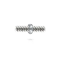 Bling Jewelry Clasp Spacer Charm Black Rubber Stopper Bead, Sterling Silver for European Bracelet
