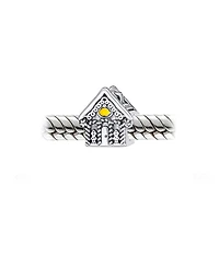 Bling Jewelry Christmas Candy Cane Gingerbread House Charm Bead .925 Silver