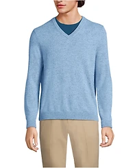 Lands' End Men's Fine Gauge Cashmere V-neck Sweater