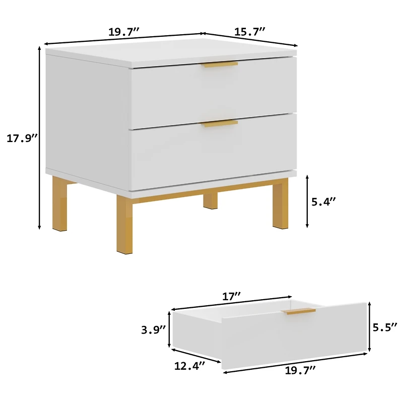 Homsee 5-Drawer White Wood Chest of Drawer Accent Storage Cabinet Organizer