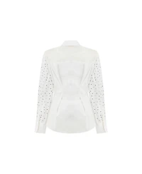 Nocturne Women's Rhinestone Embroidered Button-Up Shirt