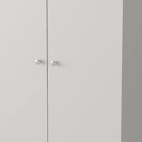 Famapy White Wood Bookcase with adjustable Shelves, 2 door