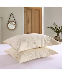 MarCielo 2 Pcs Embroidered Pillow Shams-King